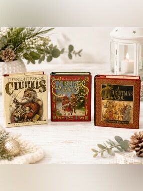 VTG Mini Christmas Book Set 3 HC 1989-1991 Holiday Classics Stories and Songs